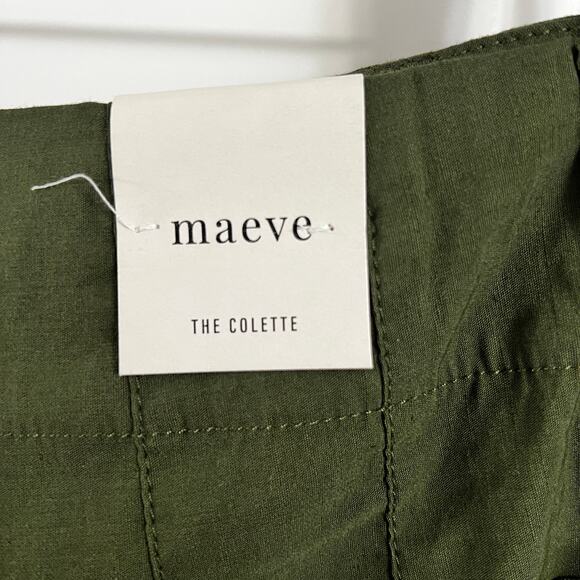 Maeve/Anthropologie The Colette Cropped Wide-Leg Pants | Holly/Dk Grn | Size 31T - Picture 5 of 6